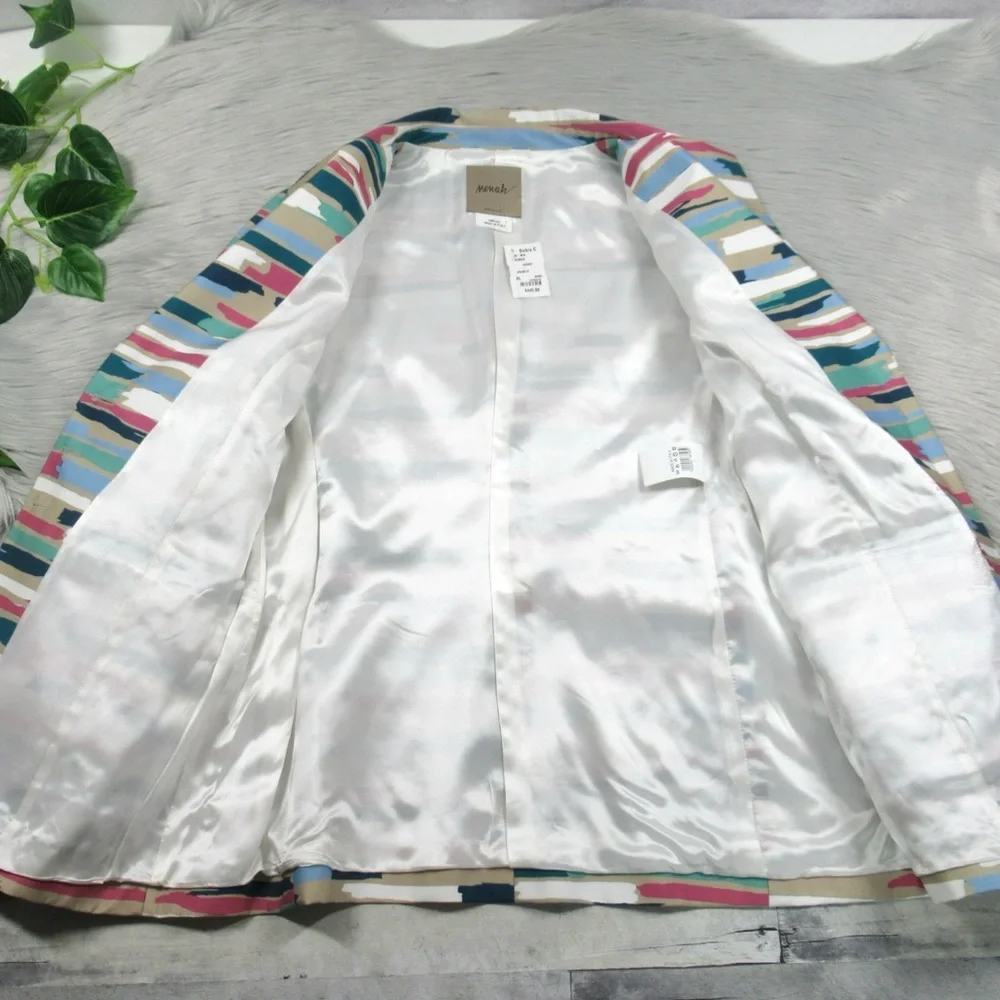 NENAH Colorful Paint Strokes Button Front Blazer Women's Size XL